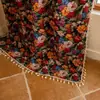 Cortinas Retro Estilo Americano con Rosas, Más Vendidos Transfronterizos, Estilo Pintura al Óleo Jacquard, Semioscuras, Cortinas sin Taladro para Ventanas de Mirador de Dormitorio