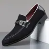 Amazon Mais Vendido Sapatos Masculinos Estilo Britânico Business Casual Modernos Versáteis Sapatos Slip-on de Couro para Homens 660301