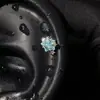 Hermoso Clavo de Hélice de Hueso de Oreja Estrella Azul Acero de Titanio Pendientes de Estrella Pendientes de Circonita Joyería para Mujer