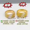 Anillo de flor de caleidoscopio de doble círculo de trébol de cuatro hojas para mujer, grueso, chapado en oro rosa de 18 quilates, fila de cuentas de firma, anillo para el dedo con cruz de diamantes