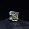 Anel de Pena Estilo Indiano Prata Tailandesa Prata S925 Garra de Águia Personalizado Anel Único Masculino e Feminino Feito à Mão Anel Aberto Antigo