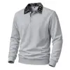 Sudadera POLO casual de moda para hombre, con forro polar pesado, estilo Costa Oeste, bloques de color, botones, cuello camisero, para otoño e invierno, de Amazon Europa y América