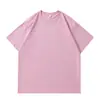 220g 40 Unidades Camiseta 100% Algodón Pesada Manga Corta Holgada Hombro Caído Doble Aguja Lisa Camisa Cultural Ropa de Trabajo Personalizada