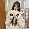 Gorro de gatito lindo con forro de felpa, engrosado, protección para las orejas, guantes, cálido para otoño e invierno, de felpa de dibujos animados, nuevo, versátil, gorro Lei Feng