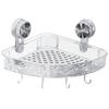 Estante de almacenamiento con ventosa de onda de agua, estante de almacenamiento triangular removible, almacenamiento de baño montado en la pared, montado en la pared sin perforar