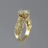 Anillo Huajie Simple Versátil para Hombre y Mujer con Circonita Accesorios Explosivos Transfronterizos Anillo de Diamante Retro con Forma de Flor