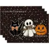 Dropshipping transfronteiriço, pronto para enviar, de item único: Jogos americanos de Halloween com estampas de abóbora e castelo em alta definição, perfeitos para decorações de mesa festivas