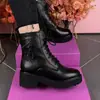 Botas Martin transfronterizas de comercio exterior para mujer, botas largas y cortas, zapatillas deportivas casuales para mujer, botas de motociclista negras con forro de felpa