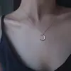 Colar de lua em estilo minimalista, corrente de clavícula com pingente, simples e elegante, moderno e versátil, joia de design nicho de luxo leve