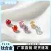 Clavo de oreja de titanio F136 nuevo con cabeza de circonita de corte rosa G23 aleación de titanio joyería de perforación de hueso de oído cabeza de rosca externa