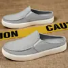 Zapatos de Verano Ligeros para Hombre, Media Falda de Tela Transpirable, Slip-On, Zapatos de Conductor con Suelas Suaves, Transpirables, Boca Baja, Zapatos Cómodos para Hombre