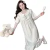 Camisón de Verano para Mujer Tallas Grandes, Estilo Princesa, Manga Corta, Corte Holgado, Ropa de Casa Ligera que se Puede Usar Afuera