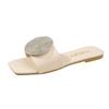 Pantuflas de Exterior para Mujer Talla Grande 2026 Verano Nuevo Estilo Sandalias Planas con Pedrería Talla de Mujer 43 Sandalias
