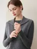 Nuevo Chaleco de Cachemir Otoño e Invierno para Mujer Cuello Semi-Alto Cremallera Doble Textura de Punto Sin Mangas Cárdigan Top Suéter