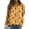 Camiseta de Halloween de manga larga con cuello redondo y personalidad informal con impresión digital 3D para mujer, nueva ropa de comercio exterior transfronterizo de otoño