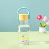 Nueva Taza de Vidrio de Borosilicato Alto, Ligera, Translúcida, Resistente a Altas Temperaturas, Taza Portátil Estilo Lindo para Mujeres, Taza con Flores Horneadas a Alta Temperatura al por Mayor