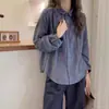 Camisa de Manga Larga a Cuadros Pequeños Estilo Europeo para Mujer, Nueva Colección Otoño 2025 Cárdigan Camisa Vintage de Manga de Linterna