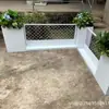 Suporte de Flores de Aço Inoxidável para Exterior Vaso de Flores Varanda Sala de Estar Vaso de Chão Pátio Calha de Flores Divisória de Cerca Caixa de Plantio Canteiro de Flores