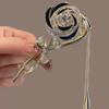 Clip de Garra de Borla de Mariposa de Perla de Diamante Hueco de Fairy Hollow Verano Horquilla de Metal para el Cabello para Mujer Parte Posterior de la Cabeza Recogido Horquilla Clip para Agarrar el Cabello