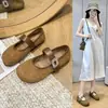 Zapatos Mary Jane retro de terciopelo con punta cuadrada para mujer, otoño 2026, nuevos, versátiles, con pedrería, velcro, planos, de corte bajo, zapatos de un solo color