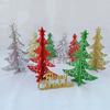 Árbol de Navidad con purpurina de colores, colgante para escritorio, adorno decorativo, pequeño árbol de Navidad de 16/20 cm