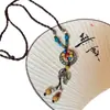 Collar Colgante de Cerámica con Cuentas de Hoja Estilo Étnico Retro Cadena para Clavícula Lujo Accesible Joyería de Nicho de Alta Gama para Mujeres