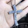 Collar con colgante de cruz de circonita para hombre y mujer, cadena de clavícula, joyería transfronteriza, selección más vendida, Europa y Estados Unidos
