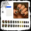 Europeu e Americano Transfronteiriço Halloween Estilo Sombrio Bruxa Caveira Teia de Aranha Arte de Unhas Unhas Postiças Atacado Pressonnails