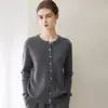 Cárdigan de Cachemira Puro para Otoño/Invierno, Nuevo, Cuello Redondo, Tejido de Cable, Suéter Exterior para Mujer, Blanco, Talla Única