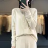 Estilo Nuevo Otoño e Invierno Cárdigan de Cuello Redondo Estilo Retro con Bordado de Flor de Ciruelo Suéter de Lana para Mujer Chaqueta Cárdigan 100% Lana