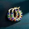 Pendientes de Moda Estilo Ins para Mujer, Pendientes de Encaje con Circonita Completa Estilo Francés, Aros en Forma de U, Populares en el Comercio Electrónico Transfronterizo