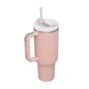 Vaso para Hielo Transfronterizo de 40 oz con Asa y Popote, Vaso para Coche de Gran Capacidad, Vaso con Asa de Acero Inoxidable 304