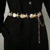 Corrente de Cintura em Concha de Metal com Pérolas e Estrelas do Mar, Versátil para Primavera e Verão, Novo Estilo, Acessório de Cinto de Design Boêmio de Nicho