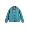 Jaqueta de trabalho ACE American retro lavada Detroit para homens, corte solto, color block, gola de lapela HJ5935