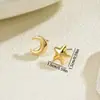 Pendientes de estilo europeo y americano transfronterizos para mujer, diseño metálico de estrella y luna creciente, pendientes de alta gama, joyería nicho versátil al por mayor