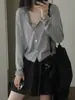 Estilo Preguiçoso Casual Versátil Macio e Confortável Gola Redonda Manga Longa Suéter Base Cardigan Top para Mulheres