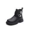 Botas Martin cálidas de estilo británico para niñas, nuevo estilo otoño/invierno 2026, botas versátiles para niñas pequeñas, elegantes botas de cuero con forro de felpa