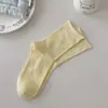 Calcetines Apilables Rizados para Mujer de Primavera y Otoño Calcetines Blancos y Negros para Mujer de Cuatro Estaciones Calcetines de Canalé de Colores Caramelo Verano Calcetines sin Costuras de Luna