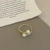 Anillo delgado multicapa con sentido del diseño, anillo de perlas, personalidad femenina, único, nicho, exquisito, moda, para el trabajo, pendientes versátiles, pendientes