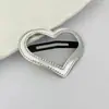 Pasador de Cuero PU Plateado, Pinza Metálica de Corazón para Flequillo, Pinza BB Simple de Imitación de Cuero, Pasador, Accesorios para el Cabello de Boutique