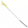Juguete de Palo para Gatos Teaser con Ventosa Montado en el Suelo con Base de Autoentretenimiento, Cable de Acero Duradero, Modelo Nuevo, Cabeza de Pluma de Repuesto, Resistente a Mordeduras
