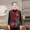 Chaleco para mujer para personas mayores, abrigo de primavera y otoño, chaleco de talla grande para la abuela, chaleco de mamá, estilo tradicional chino de otoño con cierre de botones