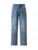 Ropa de Hombre Fengshe / 2026 Nueva Primavera High Street Retro Americano Pantalones de Pierna Ancha Jeans Azules Sueltos de Pierna Recta para Hombre