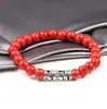 Pulseira de Yoga de Pedra Vulcânica Fóssil de Vento 8mm fh342 Pulseira de Contas de Ágata DIY Fornecimento Transfronteiriço Amazon