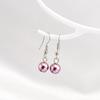 Collar de Perlas con un Toque de Lujo Ligero, Gargantilla de Perlas Naturales de Agua Dulce Moradas de Alta Gama, Ganchos para Orejas y Pulsera, Juego de Tres Piezas de Accesorios