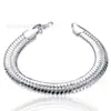 Belleza del Lago Oeste Plata 10mm Pulsera de Cadena Serpiente Joyería para Mujer