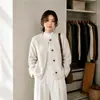 Casaco de Lã Marrom com Gola Redonda Feminino Outono Inverno 2026 Lançamento Novo Cardigan de Lã Dupla Face Estilo Chanel Top Confortável