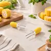 Aguja de maíz multiusos de acero inoxidable tapón de maíz para barbacoa palo de barbacoa portátil utensilio de cocina fácil de limpiar