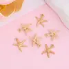 Acessórios de joias DIY em liga KC ouro estrela do mar pequeno pingente estilo oceano pulseira de metal feita à mão acessórios para colar