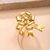 Anillo Popular Transfronterizo para Mujer, Anillo de Acero Inoxidable con Baño de Oro de 18 Quilates Moderno y de Alta Gama, Anillo de Acero de Titanio con Lazo Prensado en Aceite